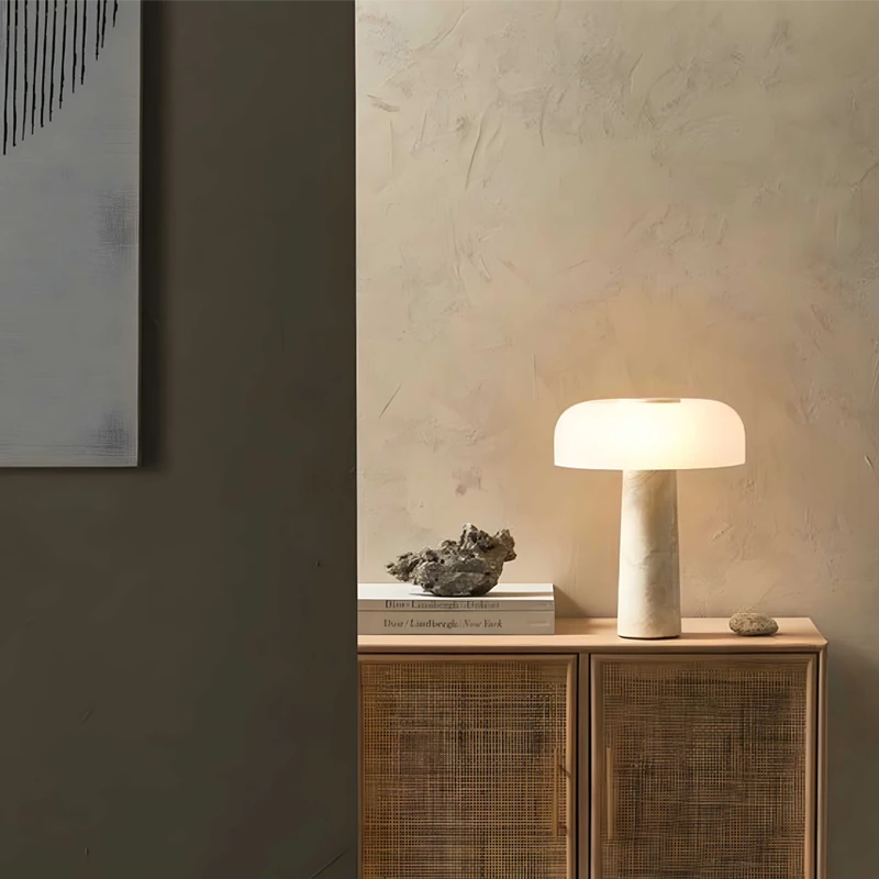Travertine table lamp