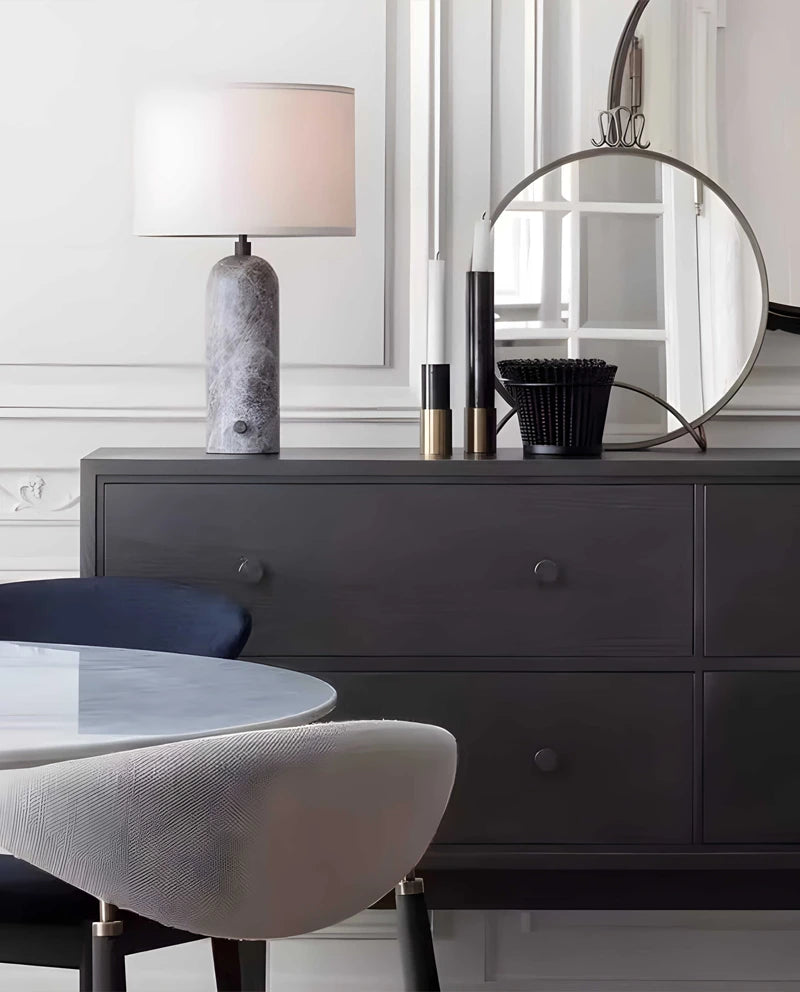 marble canvas table lamp