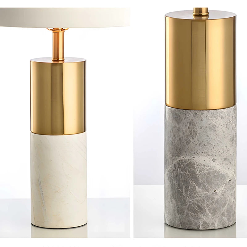 Marble and metal table lamp