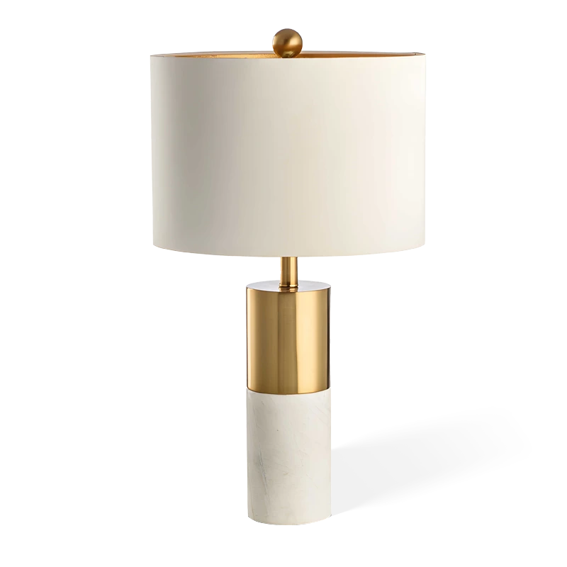 Marble and metal table lamp