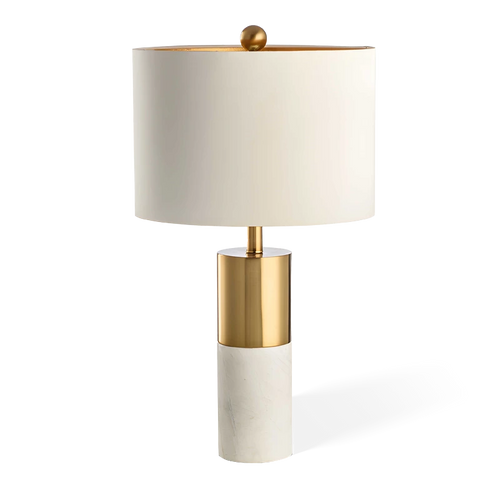 Marble and metal table lamp
